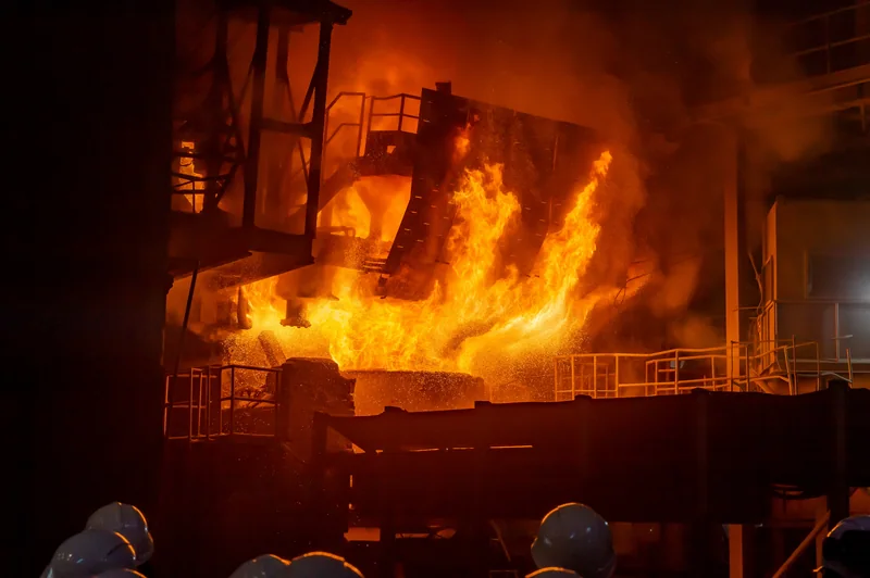 Metallurgiya sexində ərimə prosesi